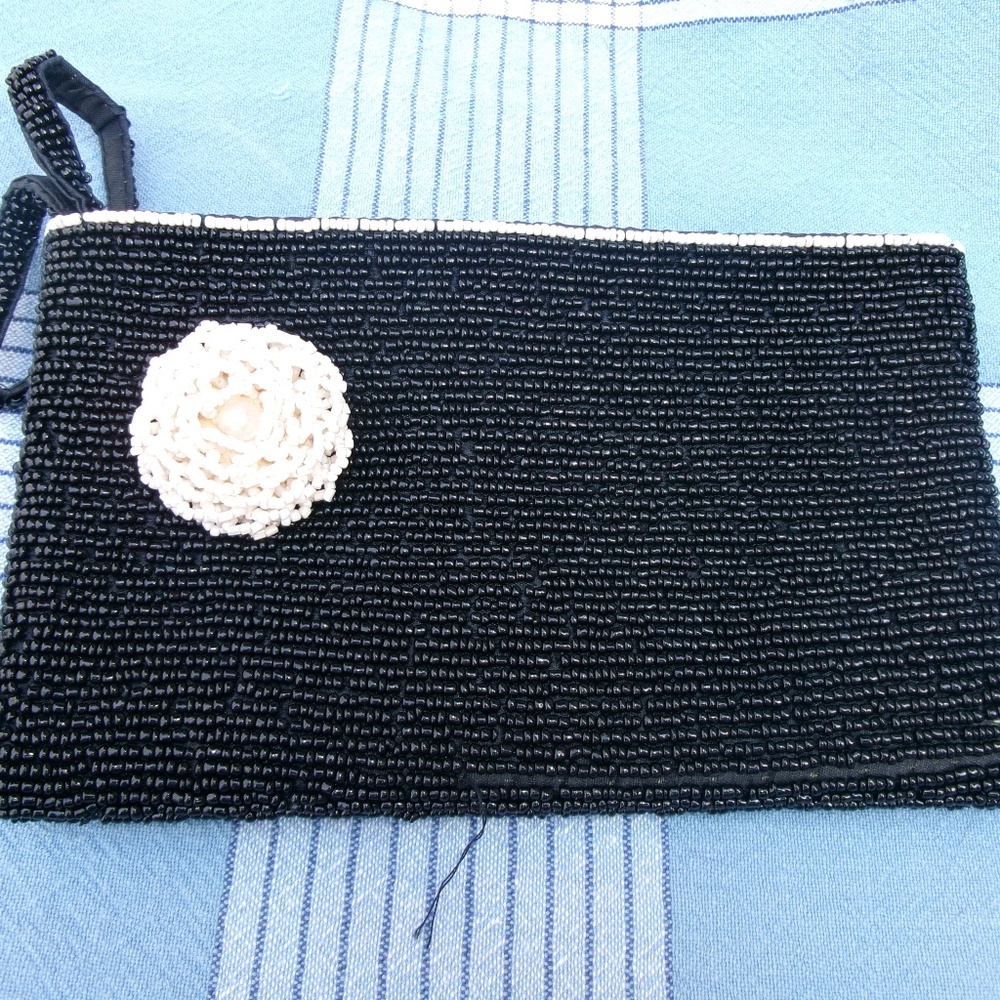 Black Beaded Wristlet